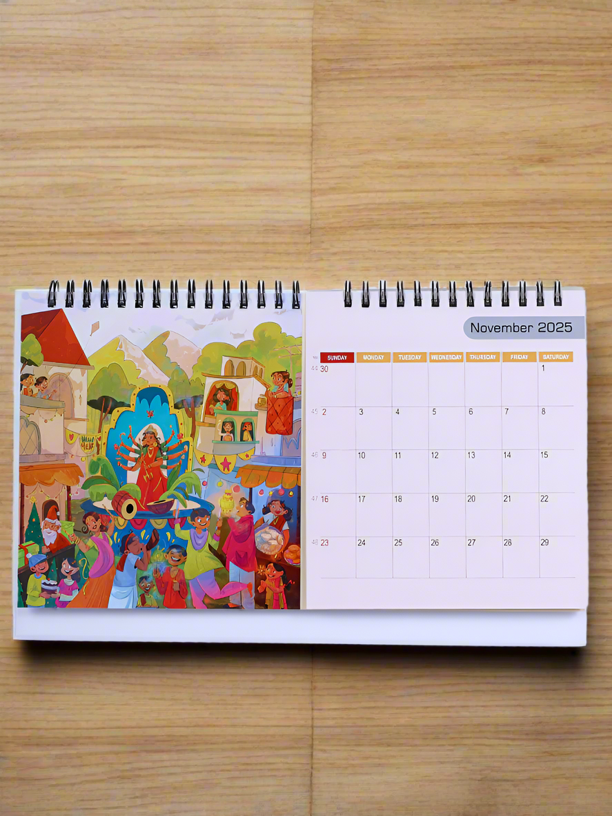 Vibrant India Desk Calendar-2025