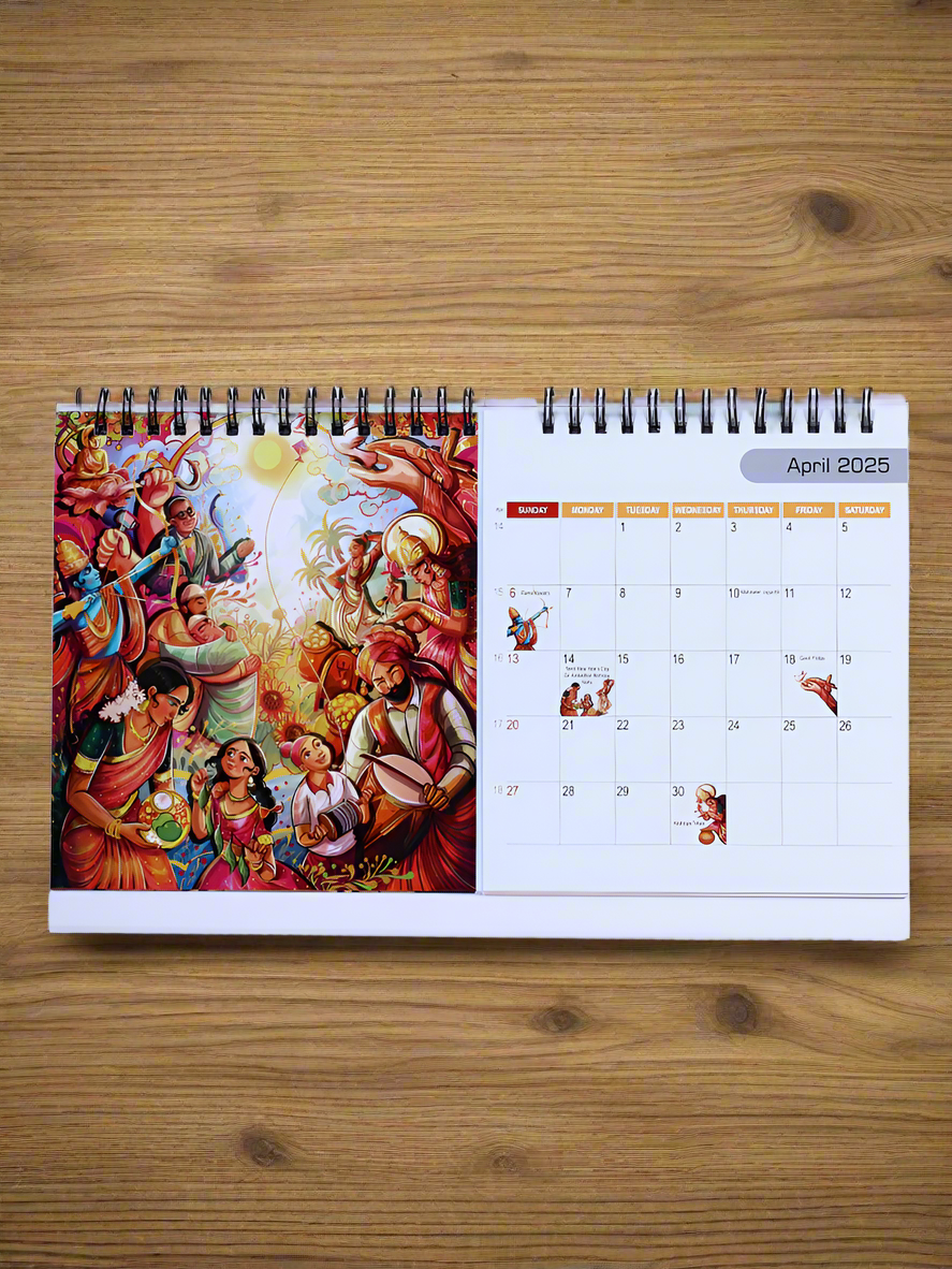 Vibrant India Desk Calendar-2025