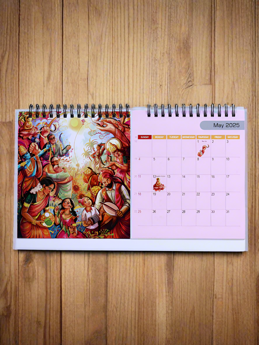 Vibrant India Desk Calendar-2025