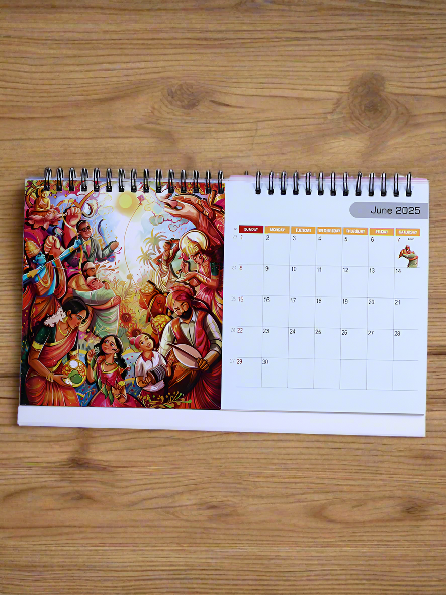 Vibrant India Desk Calendar-2025