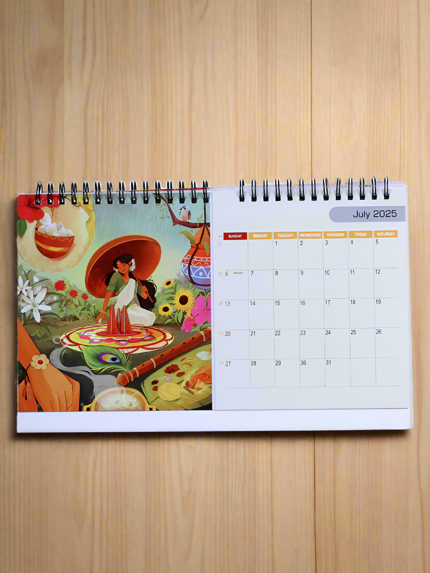 Vibrant India Desk Calendar-2025