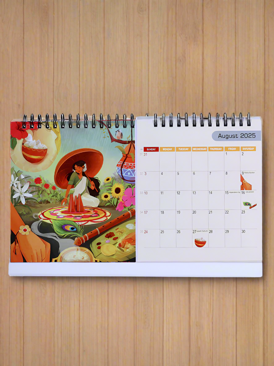 Vibrant India Desk Calendar-2025