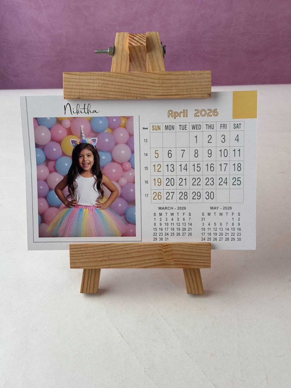 12 Month Table Calendar