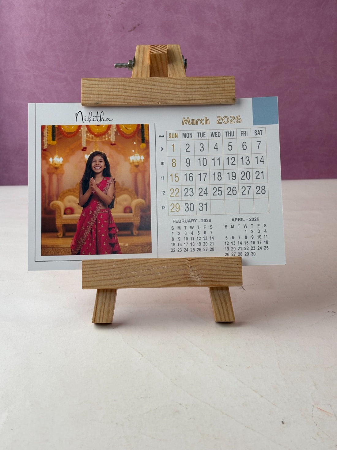 12 Month Table Calendar